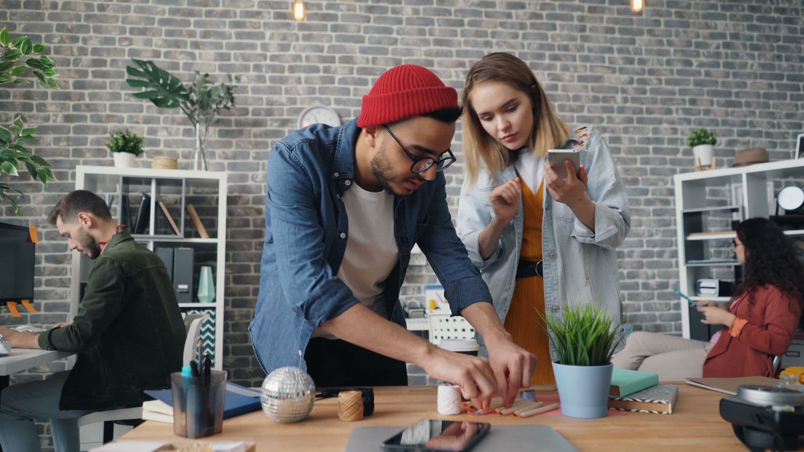 Shared team workspace with roles, members and personal space on a phone