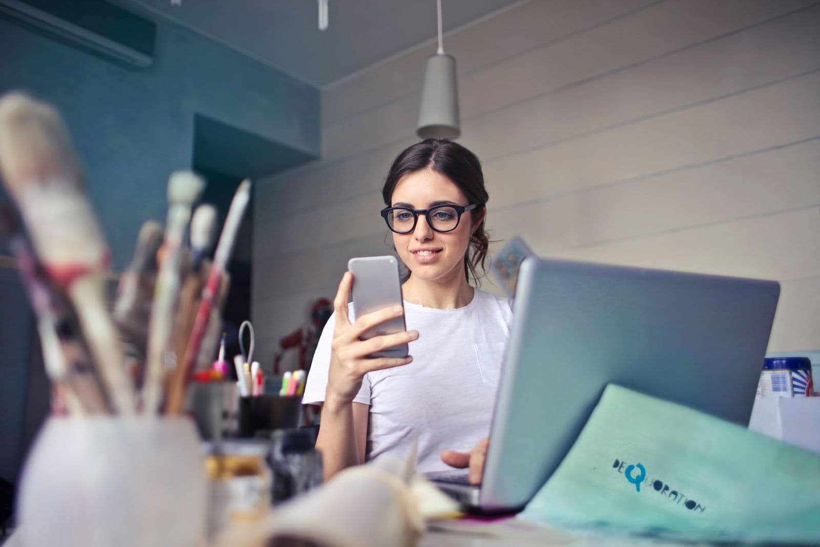 Product catalogue on a phone with an order being placed by a buyer